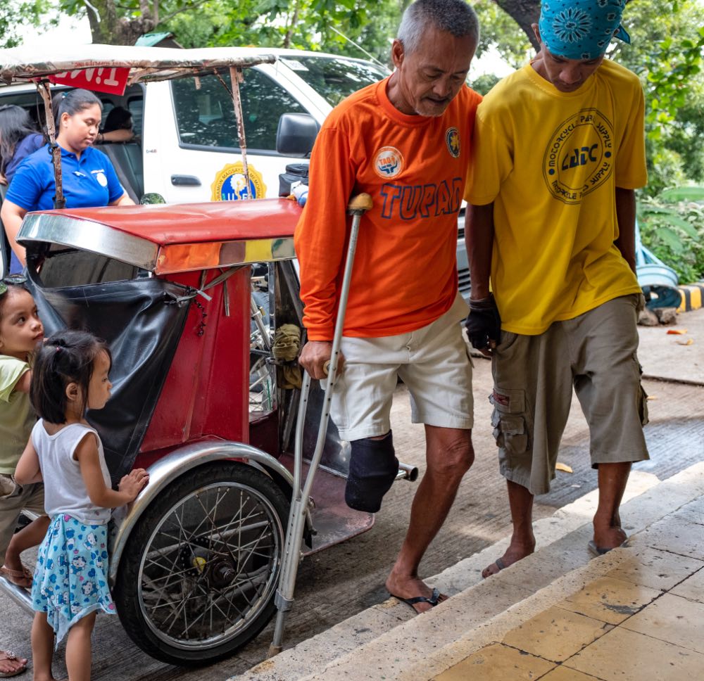 Person using crutches