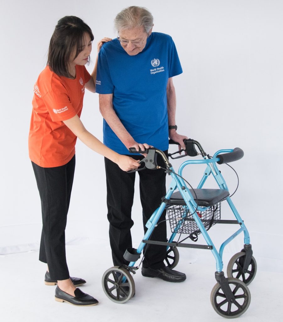 Teaching a rollator user