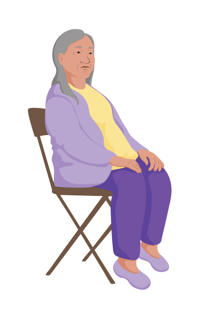 Nguyen sitting without walking aids