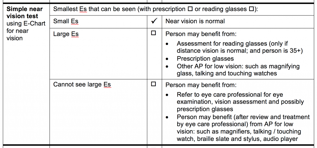 Near Vision Result for NINA