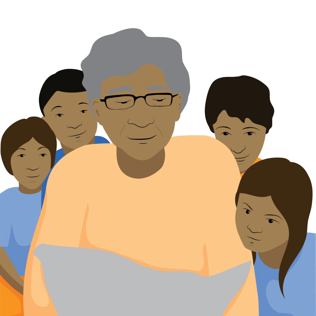 Malik reading to children