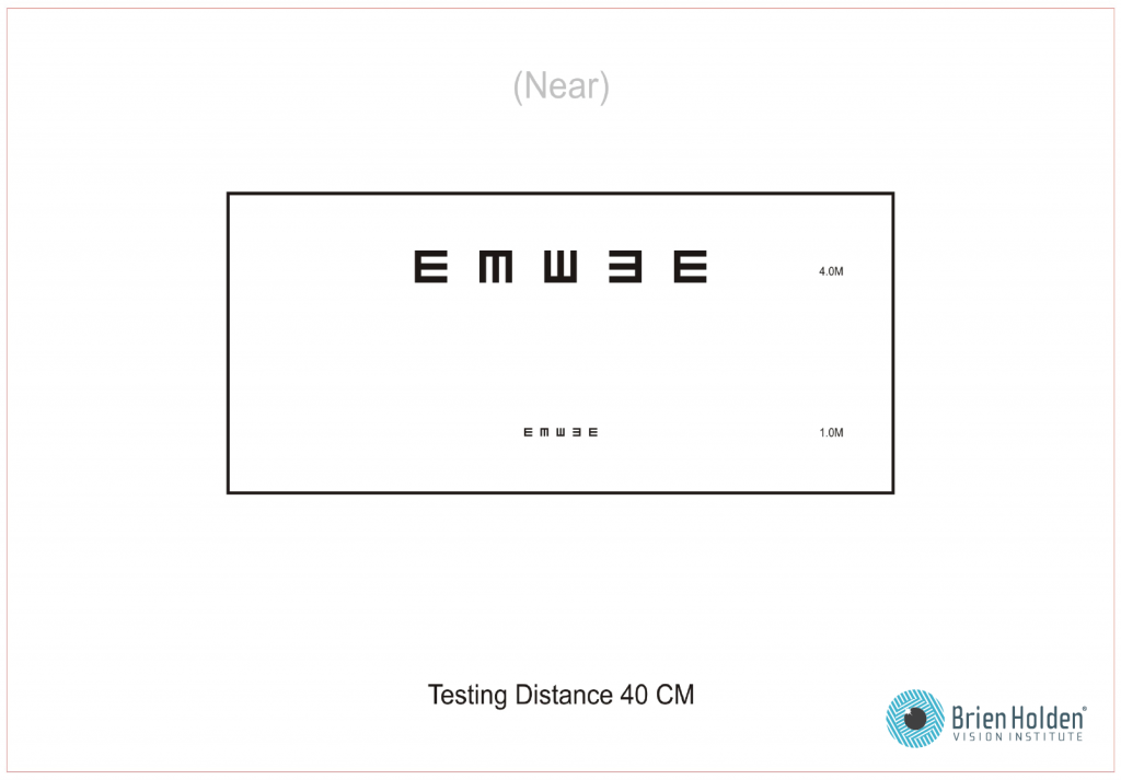 E Chart for near vision