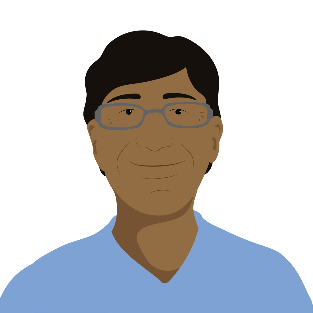 Rashid wearing glasses close up