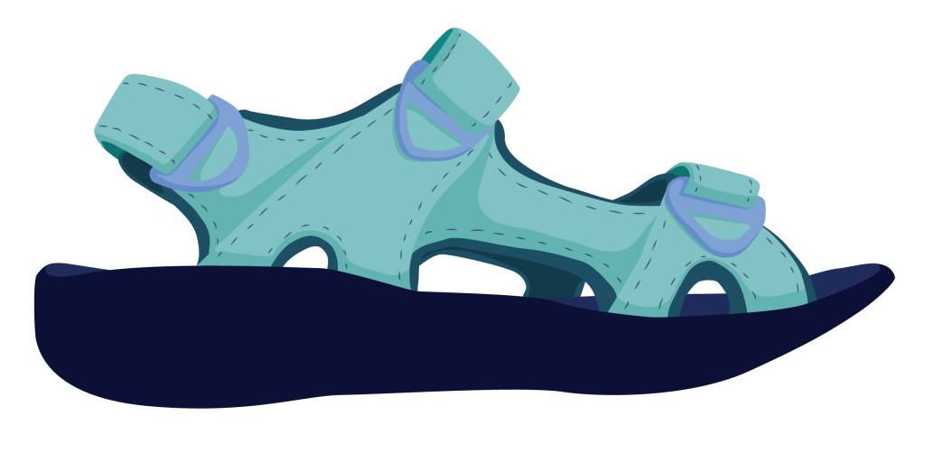 Open toe sandal with adjustable straps.
