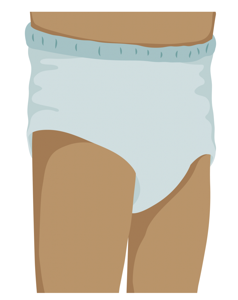 A person wearing absorbent underwear.