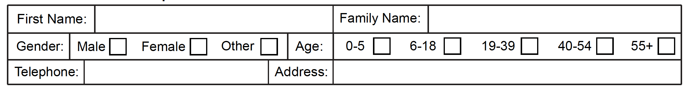 Information about the person section of the form.
