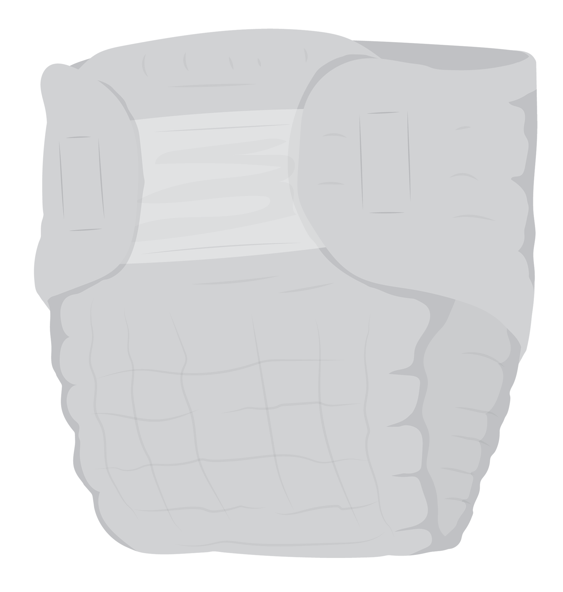 Shaped absorbent layer fastened in place with Velcro.