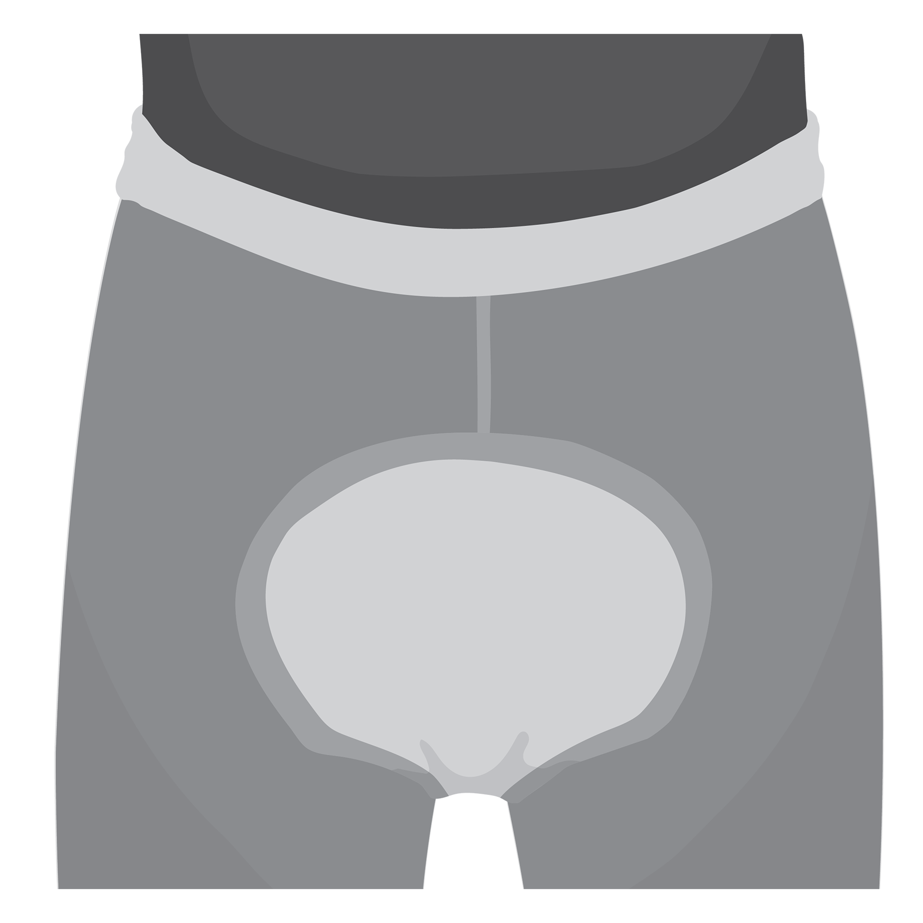 Pad held in place by close fitting stretch pants.