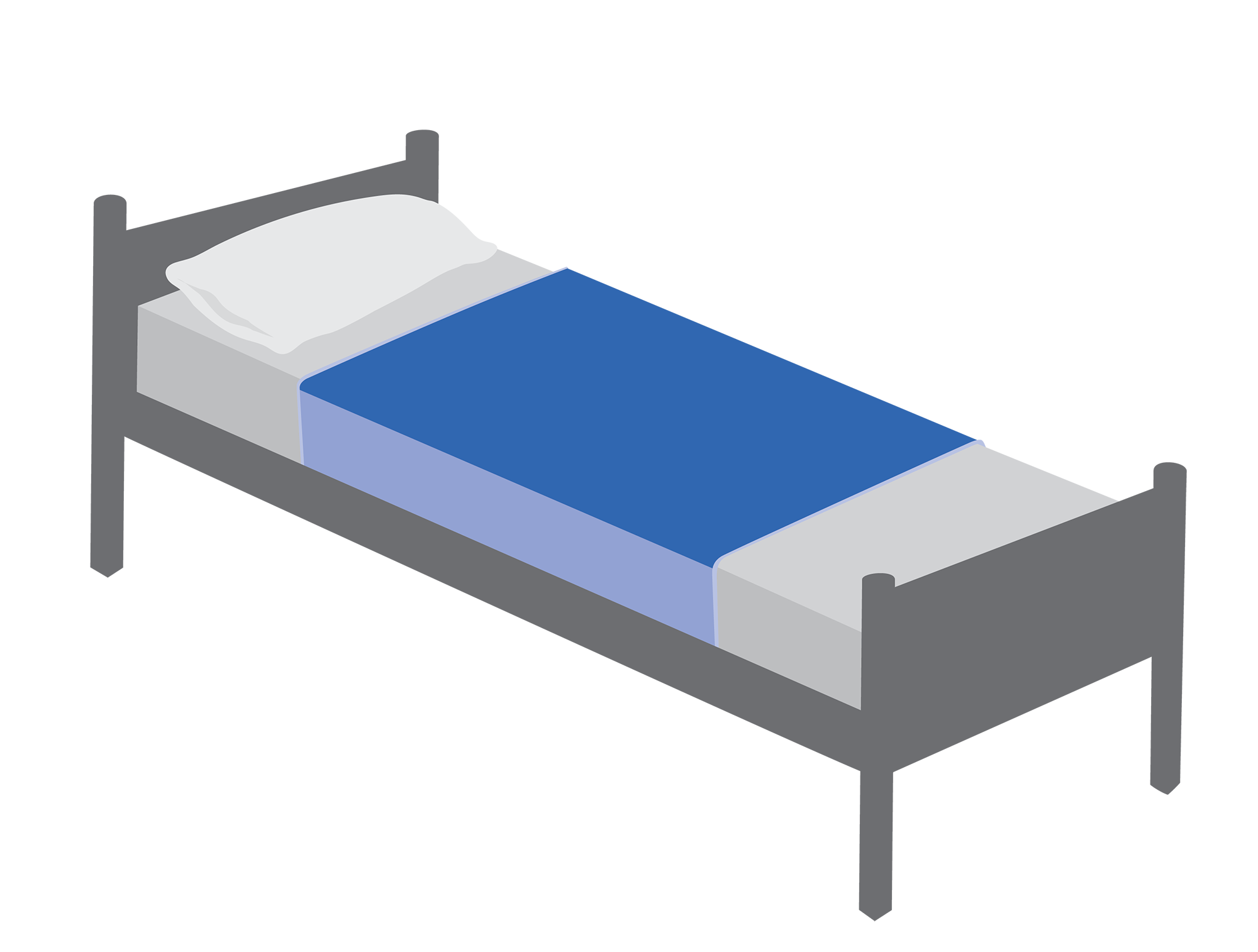 Washable bed protector on top of bed and tucked under mattress.