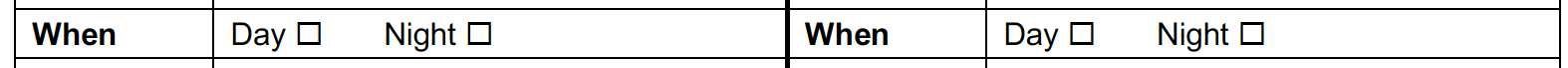 When leaks occur section of the form.