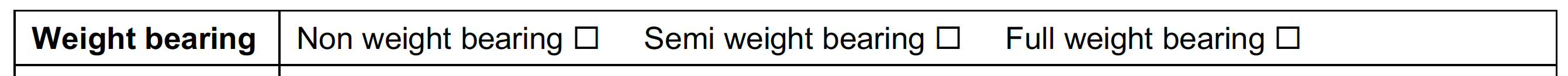 Weight bearing part of referral form