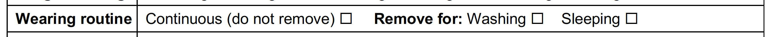 Wearing routine part of referral form