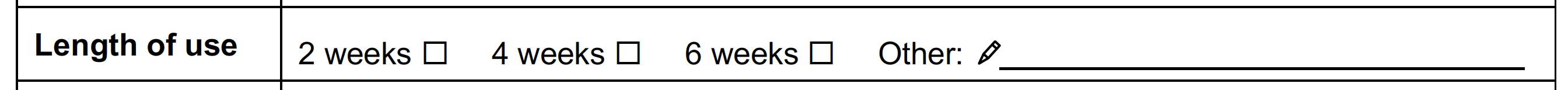 Length of use part of referral form