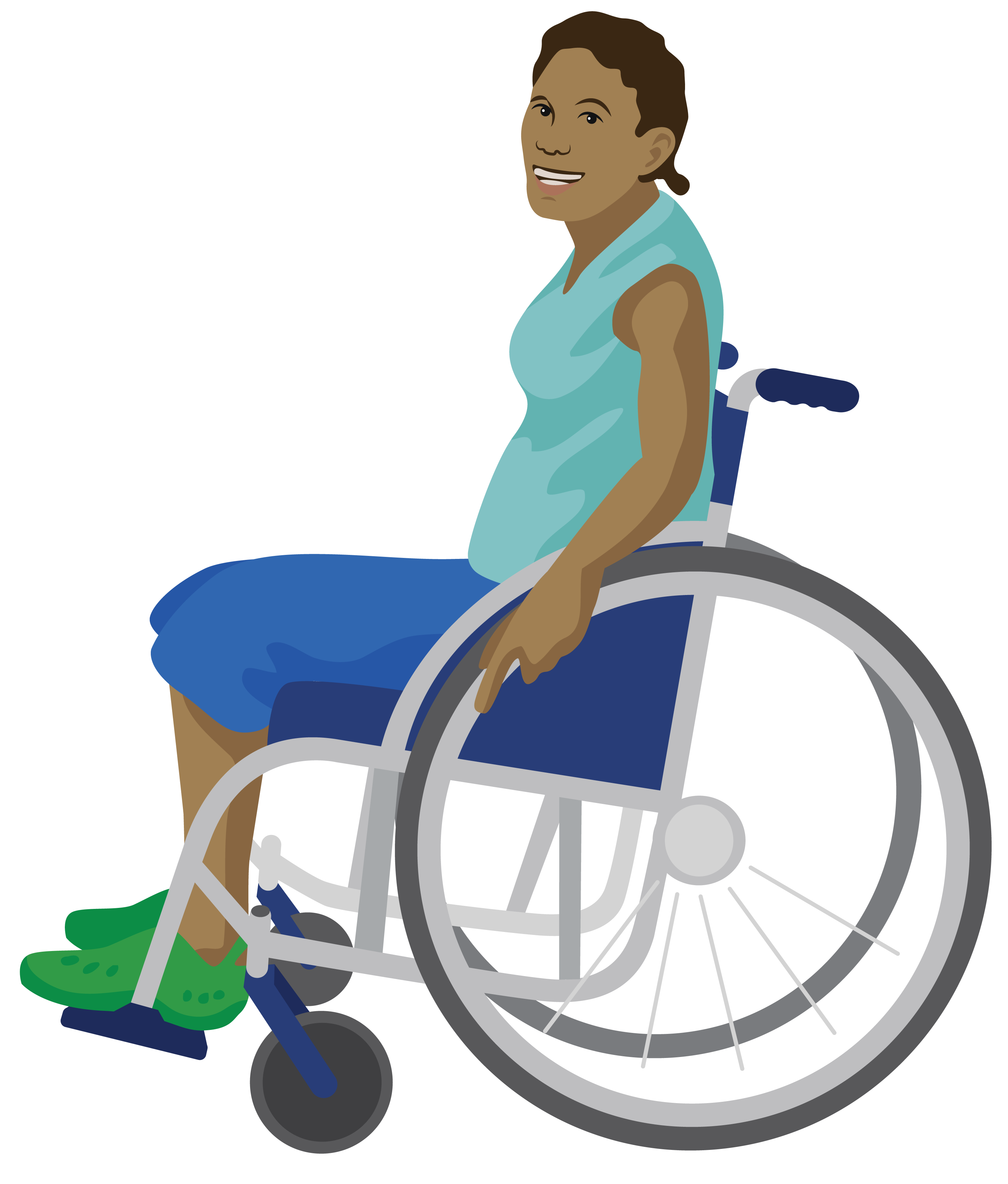 Vaisinia uses a wheelchair suited for an active lifestyle.