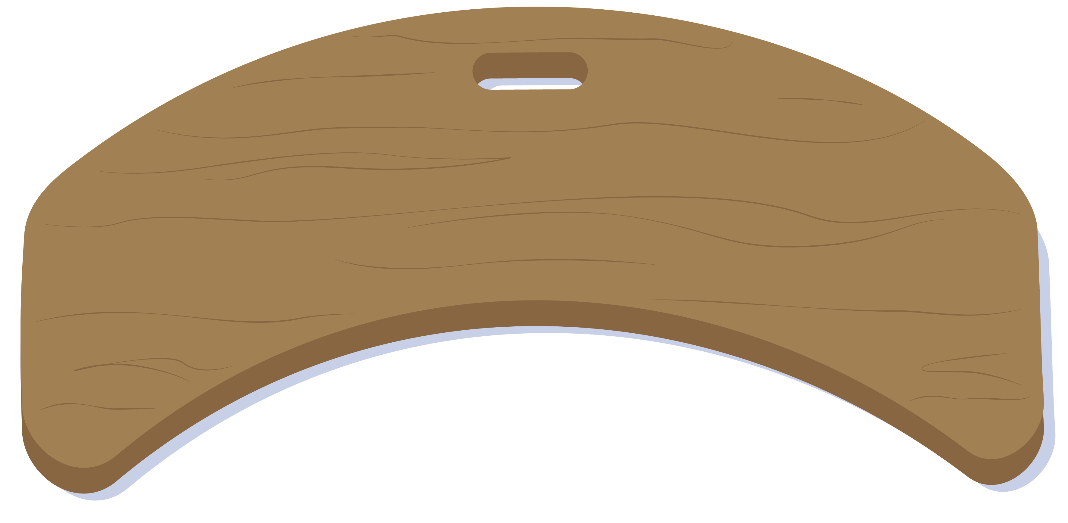 A curve shaped wooden transfer board.