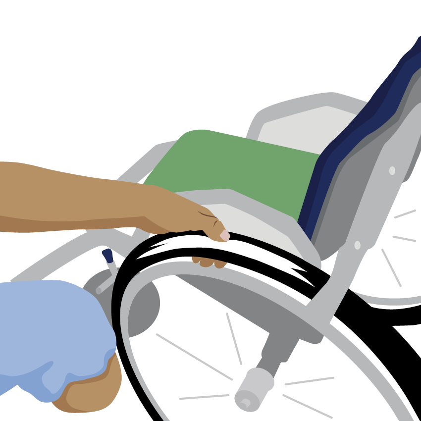 A person presses down on the tyre with their thumb.