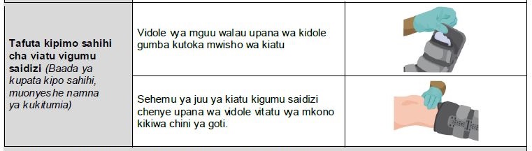 Fomu ya tathmini ya kipimo sahihi cha kiatu kigumu saidizi 