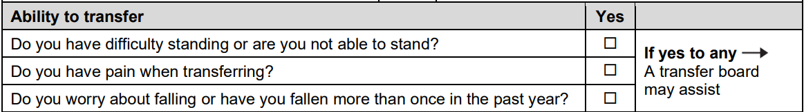 Ability to transfer section of the form.