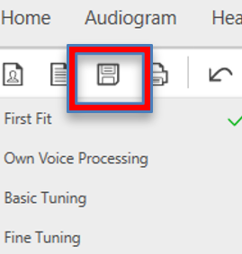 Computer programmable software screenshot with save symbol highlighted.