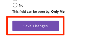 Profile save changes button