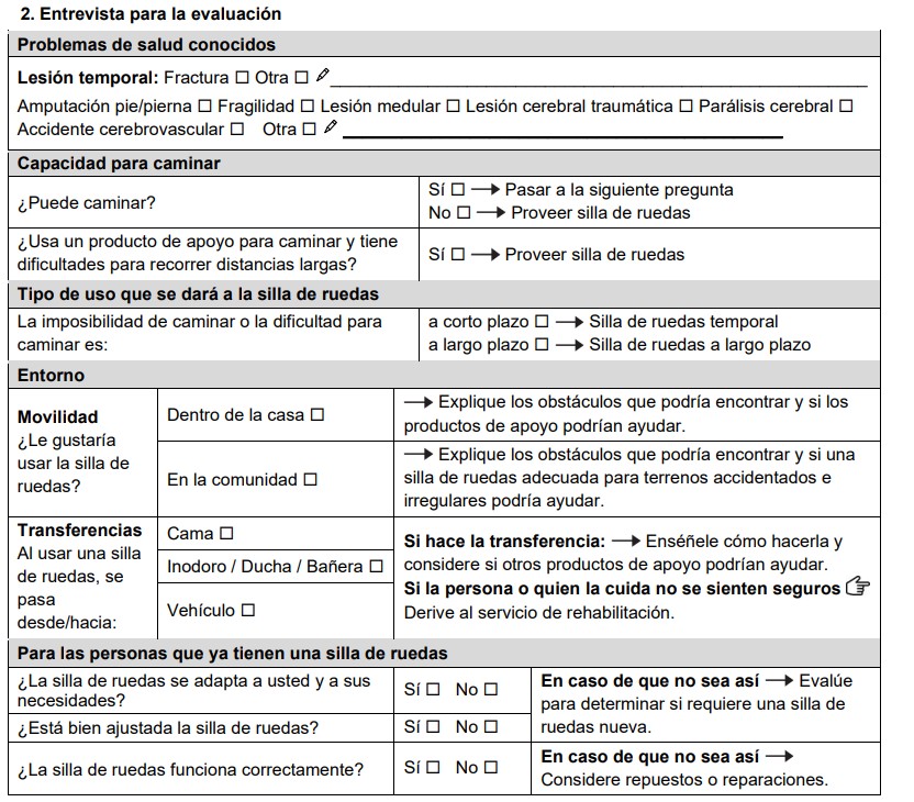 Sección "Entrevista para la evaluación" del formulario de evaluación.