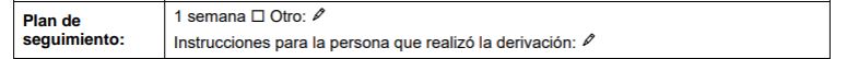 Sección del plan de seguimiento del formulario de evaluación